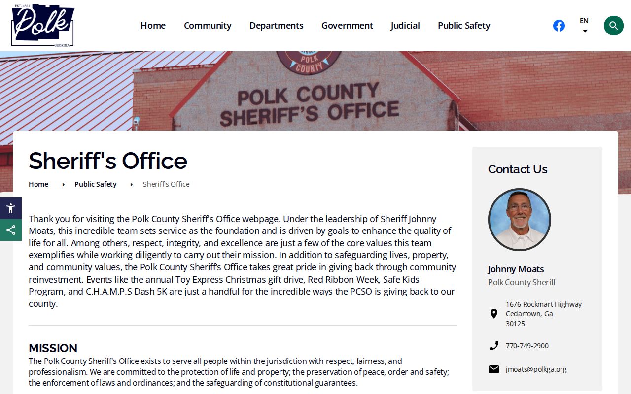 Polk County Sheriff's Office official source hub for jail and booking records