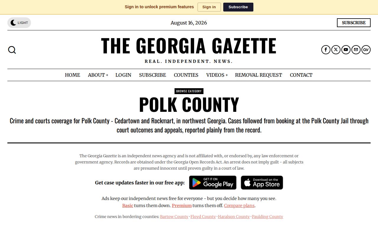 The Georgia Gazette Polk County arrest archive